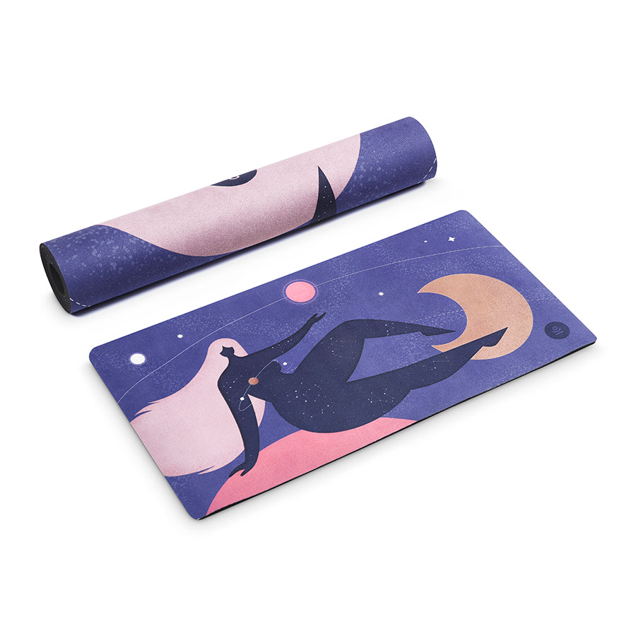 Yoga pad COSMIC GIRL - natural rubber, non-slip, eco-friendly studio gym,  pilates and yoga mat