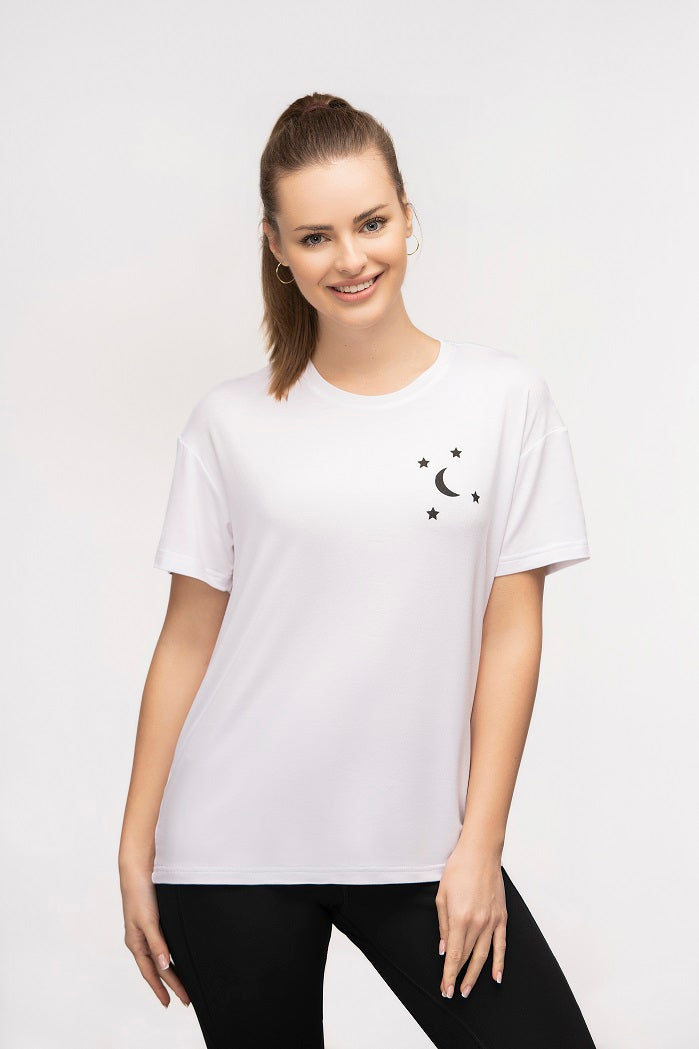 MOONSTAR Yoga T-shirt white
