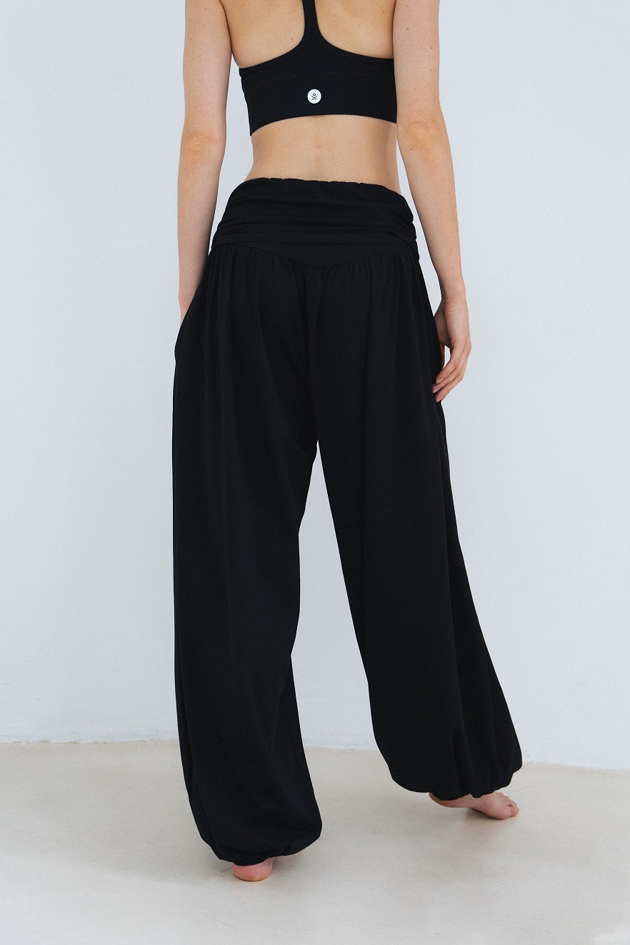 black yoga harem pants