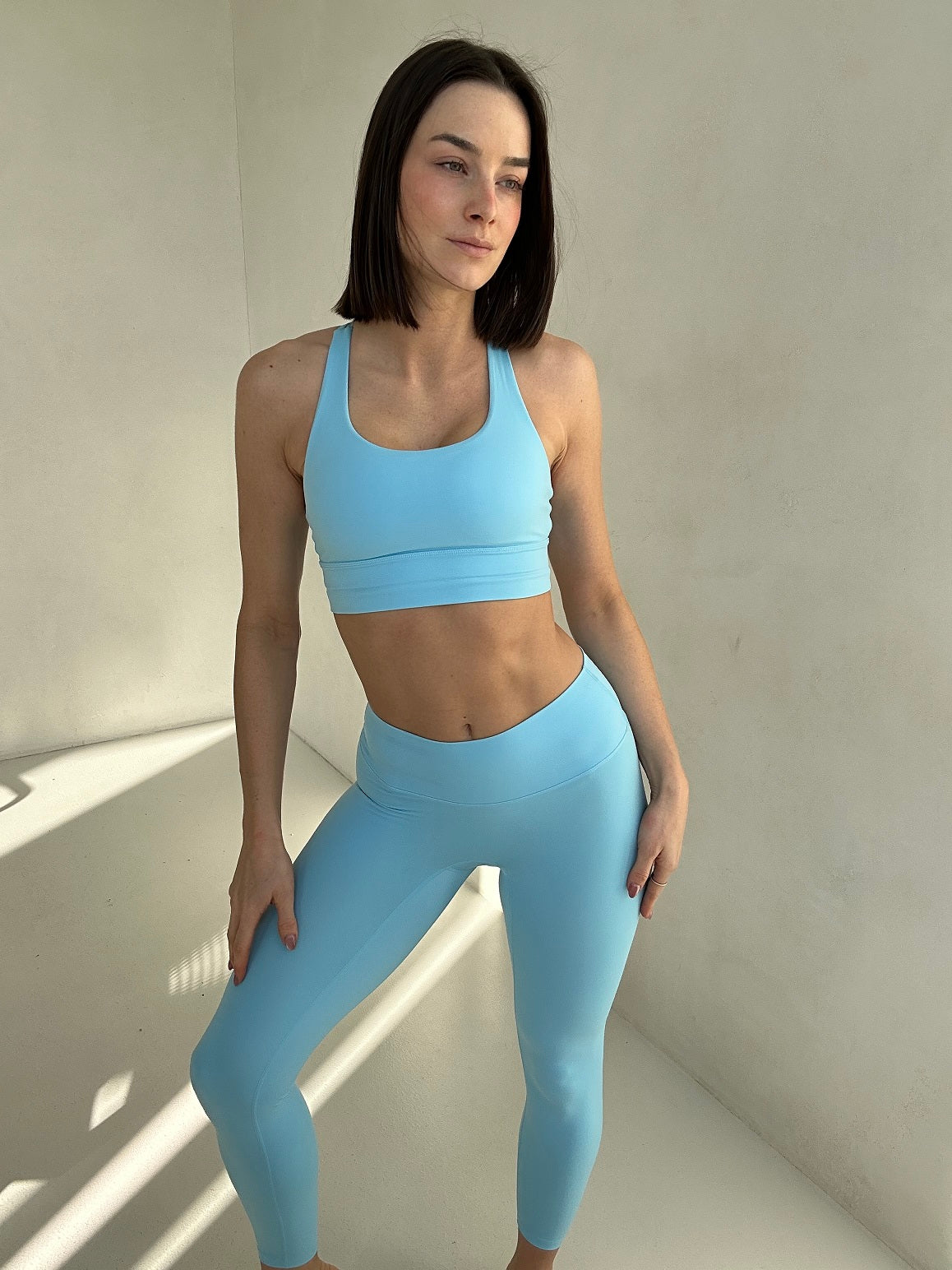 blue yoga leggings