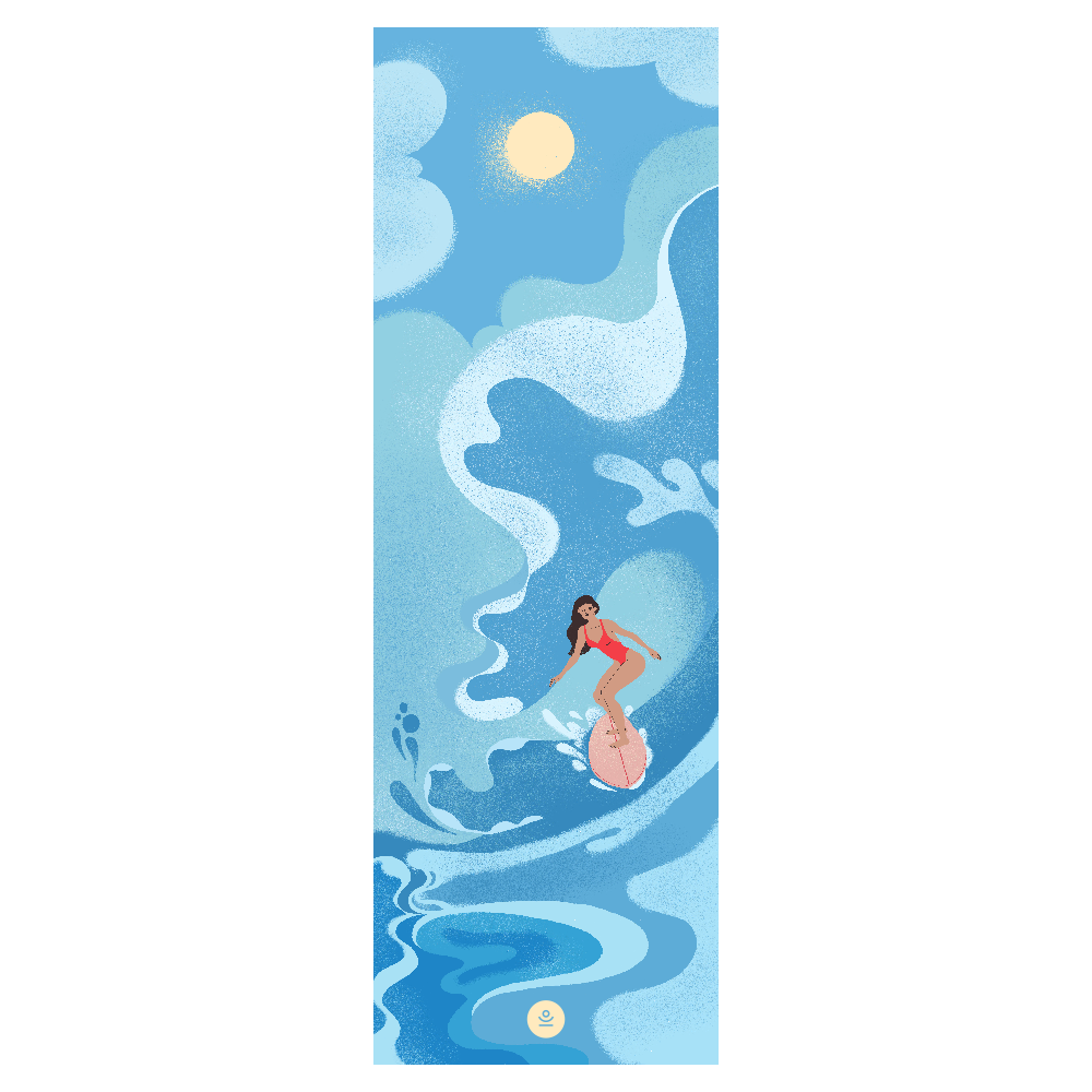 travel fitness mat surfing girl