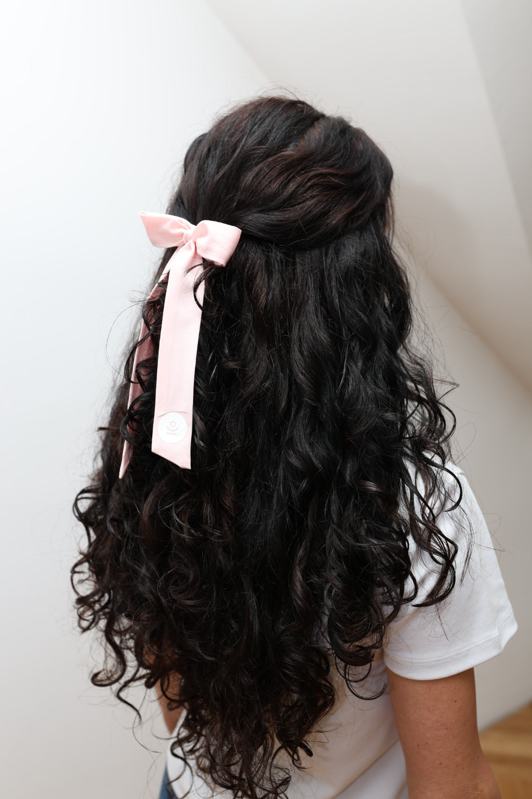powdered pink scrunchie for yoga