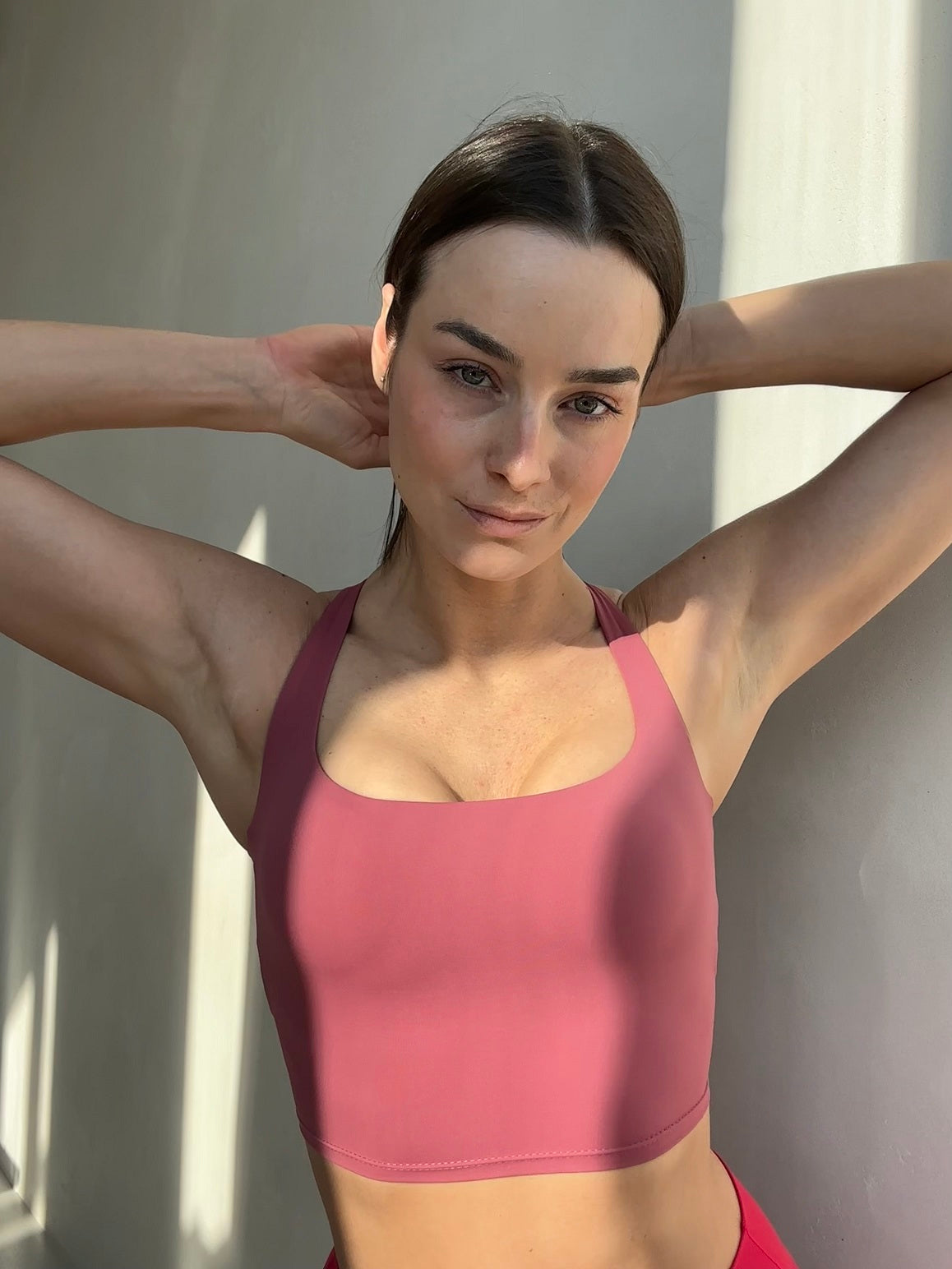 pink yoga top