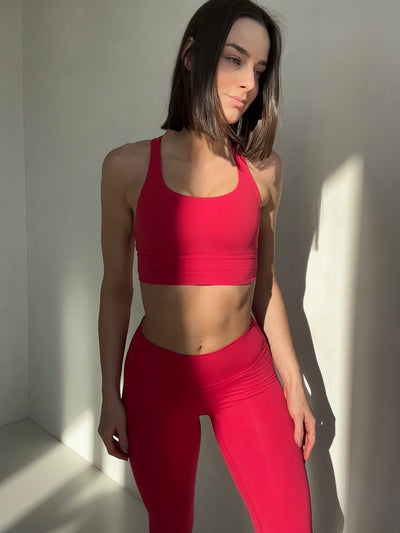 red yoga bra