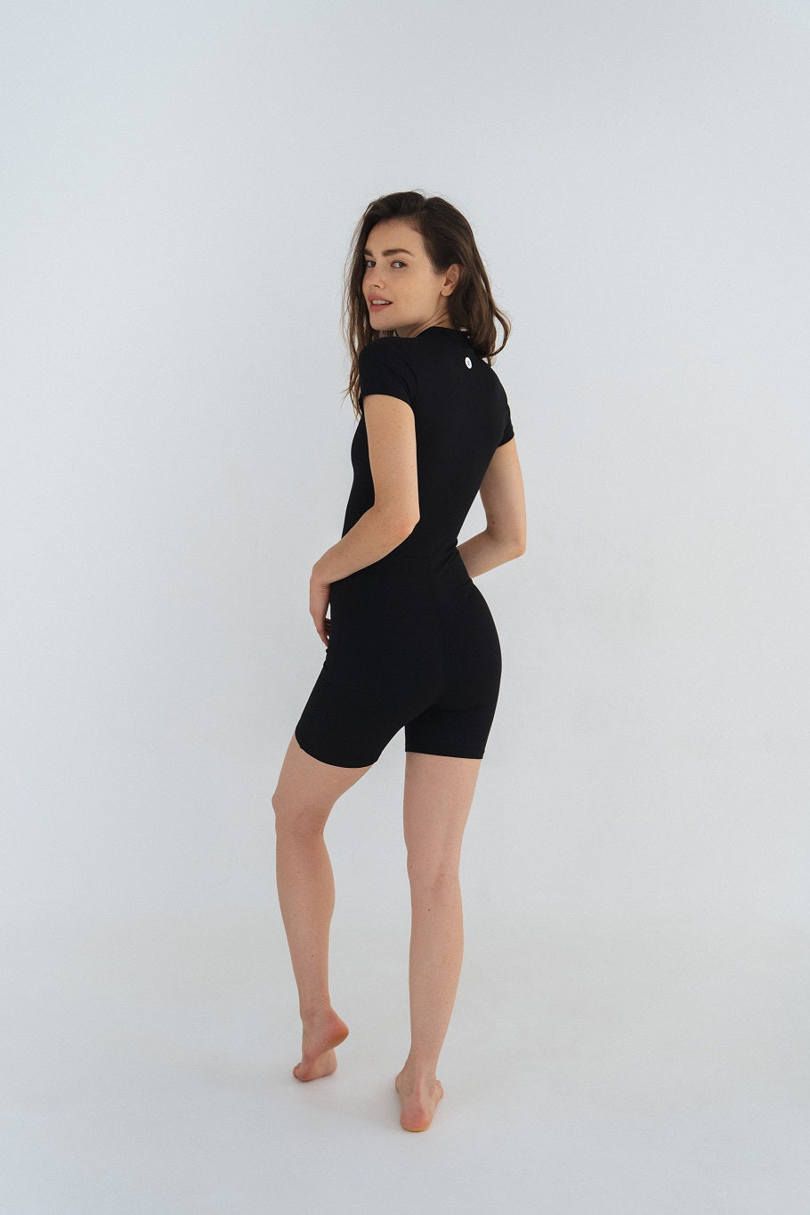 short yoga bodysuit black