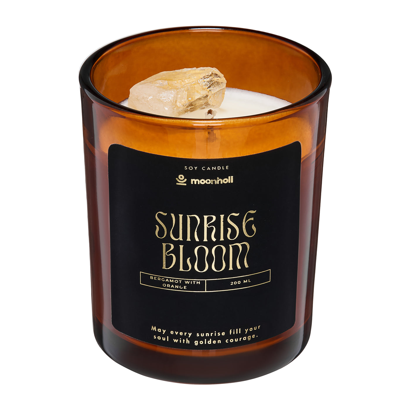 yoga and meditation candle with crystal