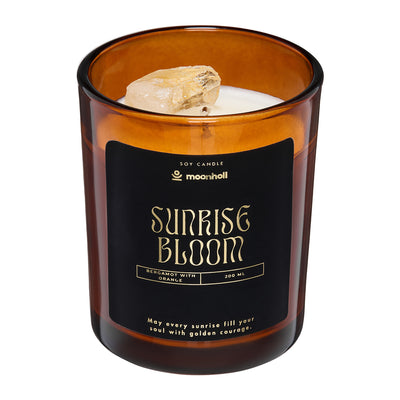 yoga and meditation candle with crystal