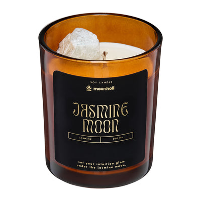 jasmine soy candle with crystal