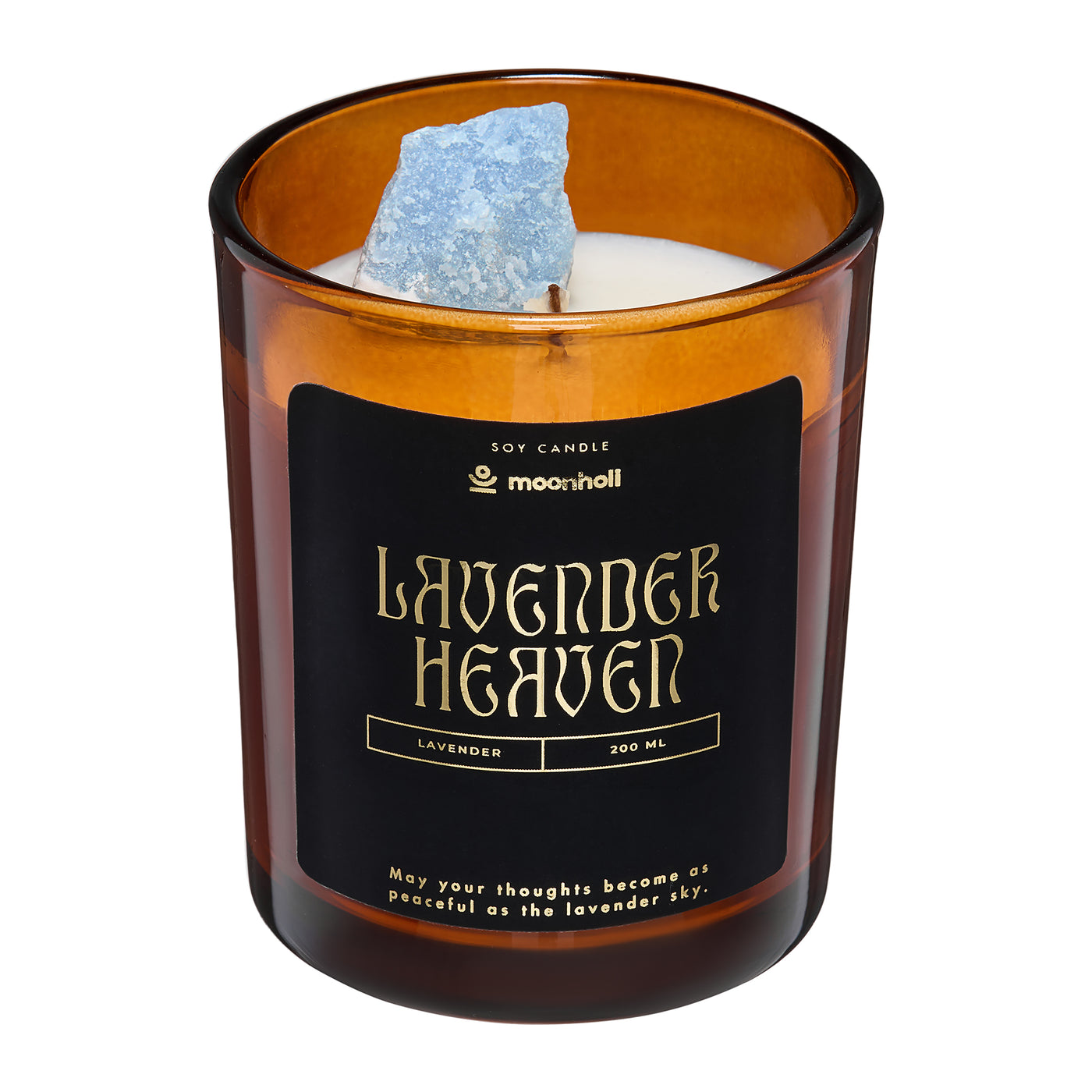 soy scented candle with crystal