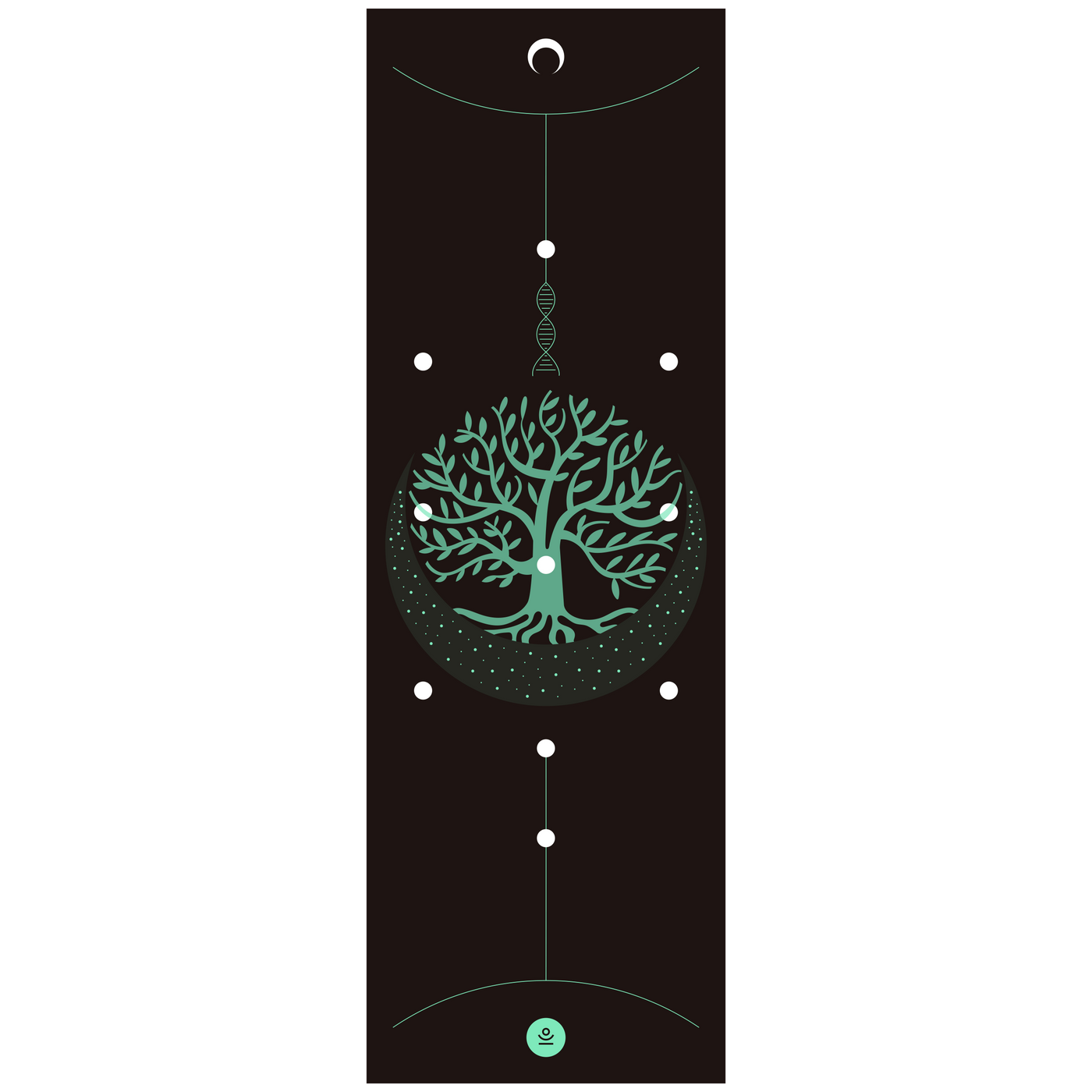 Yoga mat KABBALAH - natural rubber, non-slip, eco-friendly studio gym, pilates and yoga mat