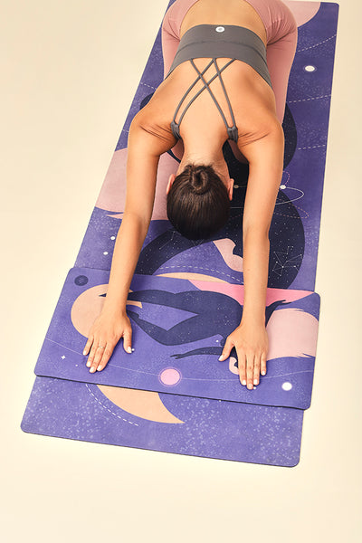 Yoga mat COSMIC GIRL - natural rubber, non-slip, eco-friendly studio gym, pilates and yoga mat